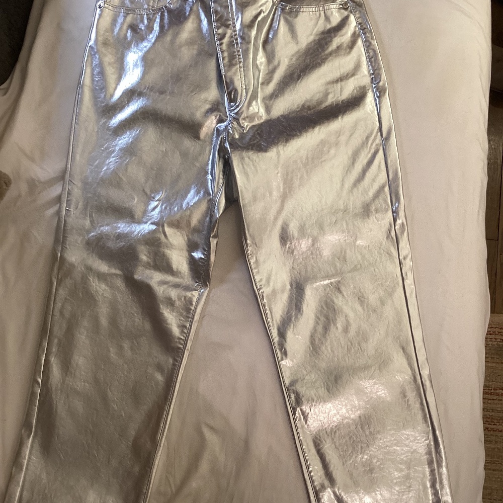 Express cropeed or ankle length metallic pants size 12